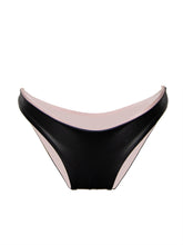 Load image into Gallery viewer, Aria vegan leather black and pink bikini bottoms