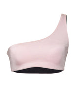 Load image into Gallery viewer, Aria reversible one-shoulder pink and black bikini top