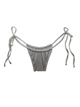 Load image into Gallery viewer, Mai adjustable string bikini bottoms in shimmery silver blue