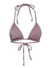 Load image into Gallery viewer, Mai reversible triangle bikini top in shimmery mauve