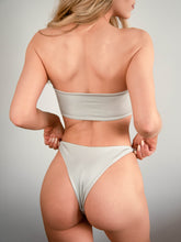 Load image into Gallery viewer, Lola shimmery blue cheeky bottoms with knotted sides
