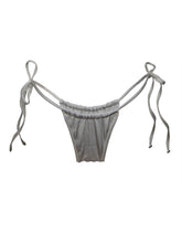 Load image into Gallery viewer, Mai adjustable string bikini bottoms in shimmery silver blue
