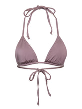 Load image into Gallery viewer, Mai reversible triangle bikini top in shimmery mauve

